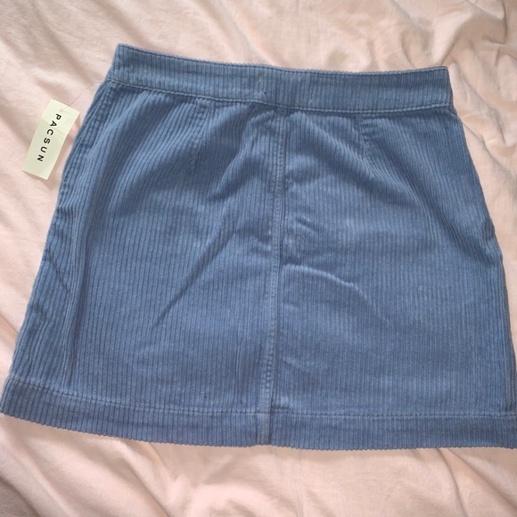 Corduroy Blue Zipper Skirt - Picture 3 of 3